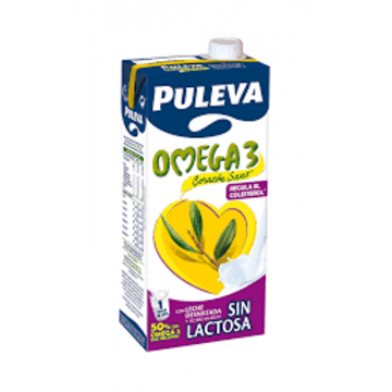 Leche desnatada Puleva Omega 3 1 litro pack 6 bricks